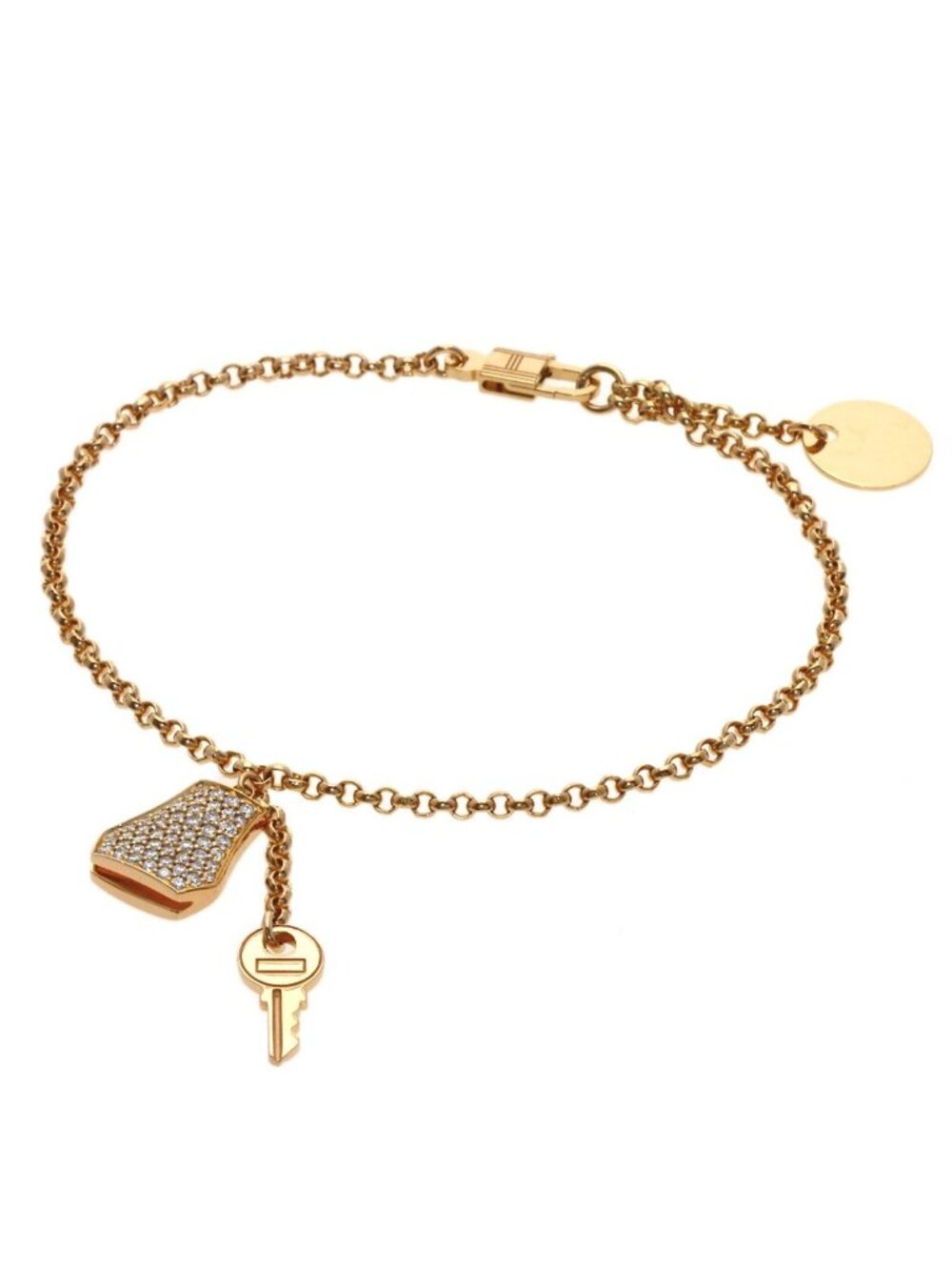 Hermes Kelly Clochette PM Diamond Bracelet 18K Pink Gold